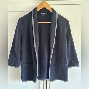 Banana Republic Navy Blue Knit Cotton Blazer, Size Small